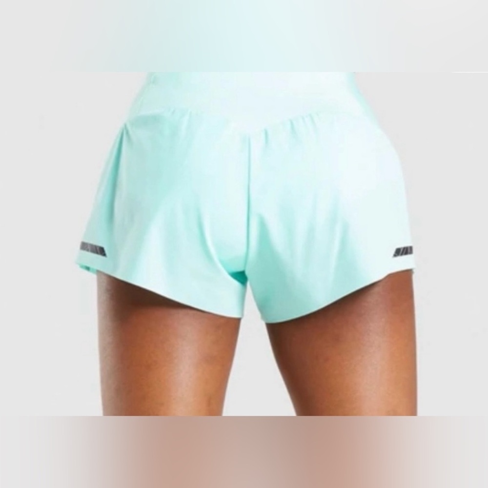 Gym Shark Speed Shorts Bright turquoise Lined Mint workout casual Summer Size L - Picture 2 of 5